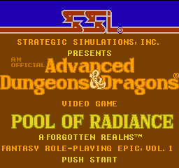 Advanced Dungeons & Dragons - Pool of Radiance (USA) Title Screen